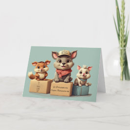 Lustige süße Cartoon-Tiere Lieferung zu jedem Anla Karte