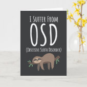 Lustige Süße Faultier Karten Humorvolle Faul Tier (Gelbe Blume)