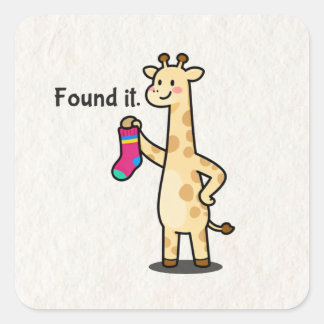 Lustige süße Giraffe Ästhetik  Quadratischer Aufkleber