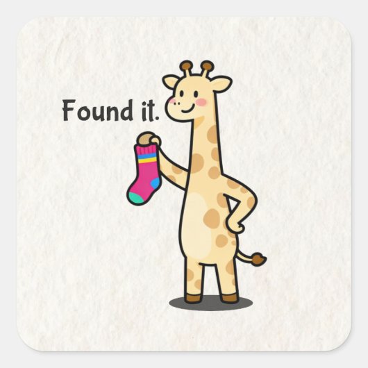 Lustige süße Giraffe Ästhetik Quadratischer Aufkleber (Vorderseite)