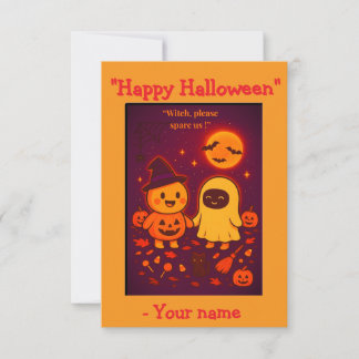 Lustige süße Halloween-Karte für Kinder 2025 Karte