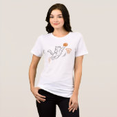 Lustige süße Hoops-Katze Tri-Blend Shirt (Vorderseite voll)