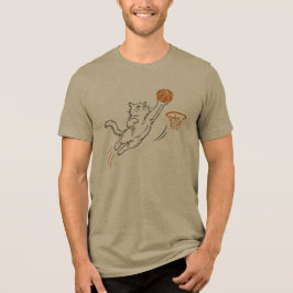 Lustige süße Hoops-Katze Tri-Blend Shirt