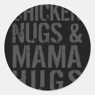 Lustige süße Hühner-Mama-Grafik für Nugget-Liebhab Runder Aufkleber