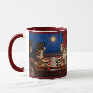 Lustige süße Hunde spielen Dame-Geschenk Kaffee Tasse