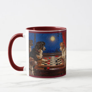 Lustige süße Hunde spielen Dame-Geschenk Kaffee Tasse