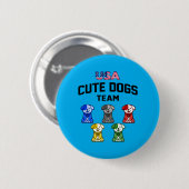 Lustige süße Hunde Usa Welpen Team Button (Vorne & Hinten)