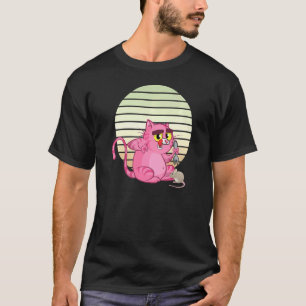 Lustige süße hungrige Katze Kätzchen bereit, Maus T-Shirt