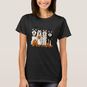 Lustige süße Husky-Hunde Halloween-Kostüme Trick O T-Shirt