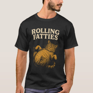 Lustige süße Katze rollt Fette Kätzchen Katze Papa T-Shirt