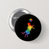 Lustige süße Katze spielt Fußball Button (Vorne & Hinten)