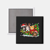 Lustige süße Katzen-Crew Weihnachtsmann Hut Weihna Magnet (Vorderseite/Rückseite)