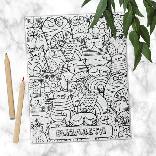 Lustige süße Katzen Zen Doodle Färbung Benutzernam Puzzle
