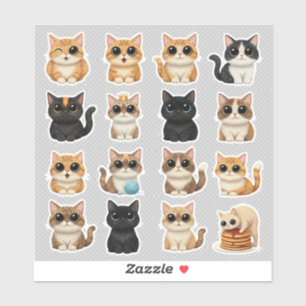 Lustige süße Katzenaufkleber  Aufkleber