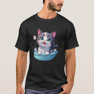 Lustige süße Katzenbaby-Badepapa-Mutter-Kinder T-Shirt