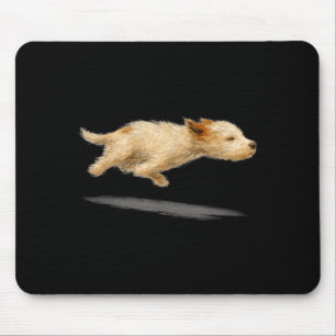 Lustige süße laufende Hund-Kunst-Hund-Malstil Mousepad