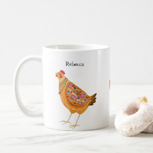 Lustige Süße Modische Huhn Henne Kunst individuell Kaffeetasse