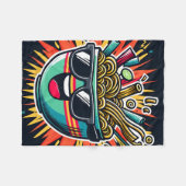 Lustige süße Nudel-Cartoon-Ramen-Schüssel Fleecedecke (Vorderseite (Horizontal))