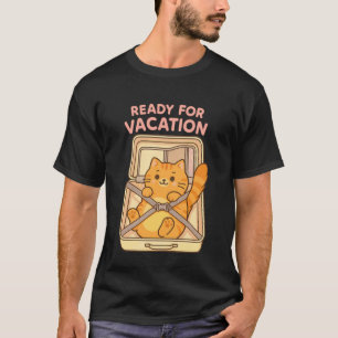 Lustige süße rote Katze in einem Koffer für den Ur T-Shirt