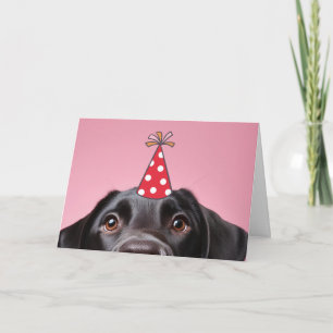 Lustige süße schwarze Hund Geburtstagskarte Ankündigung