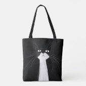 Lustige süße schwarze Katze Tasche (Rückseite)