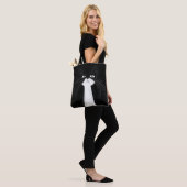 Lustige süße schwarze Katze Tasche (Am Model)