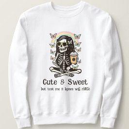 Lustige Süße Skelett Schmetterlinge Halloween  Sweatshirt