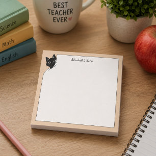 Lustige süße spähende schwarze Katzenpfoten Schule Post-it Klebezettel