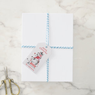 Lustige Süße Weihnachtshunde Frohe Weihnachten Geschenkanhänger