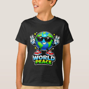 Lustige süße Welt Frieden positive aufmunternde Na T-Shirt