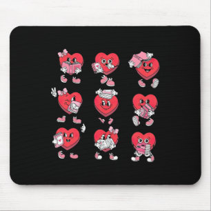 Lustige Süßigkeiten-Herz-Lesebücher Bücherwurm Bib Mousepad