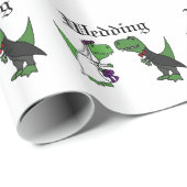 Lustige T-rex Dinosaurier-Braut-und Geschenkpapier (Rolleneckpunkt)