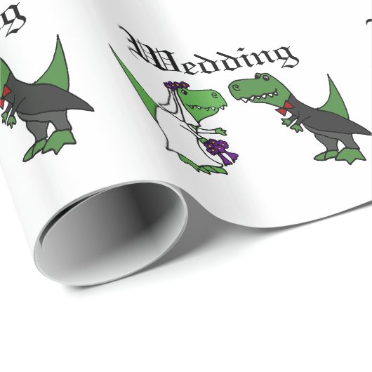 Lustige T-rex Dinosaurier-Braut-und Geschenkpapier (Rolleneckpunkt)