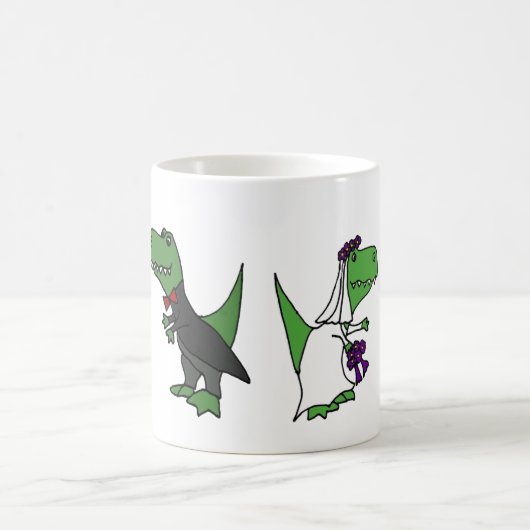 Lustige T-rex Dinosaurier-Braut-und Kaffeetasse (Mittel)
