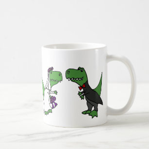 Lustige T-rex Dinosaurier-Braut-und Kaffeetasse