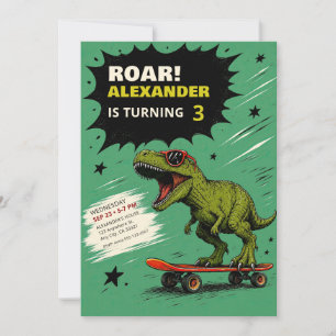 Lustige T-Rex-Dinosaurier-Geburtstags-Einladung Einladung