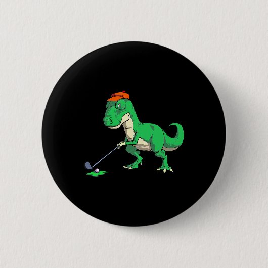 Lustige T Rex Dinosaurier Golf Geschenke Shirts Fü Button (Vorderseite)