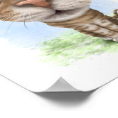 Lustige Tabby-Katze Cartoon Poster (Ecke)