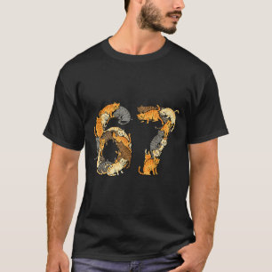 Lustige Tabby-Katzen 6 7 Meme Six Seven Liebe Alle T-Shirt