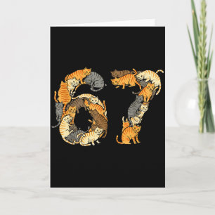 Lustige Tabby-Katzen 6 7 Meme Six Seven Love Alley Karte