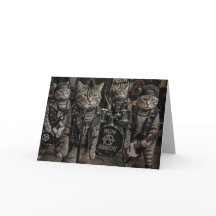 Lustige Tabby-Punk-Band-Grußkarte