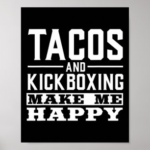 Lustige Taco-Shirts Tacos und Kickboxen Tees Männe Poster