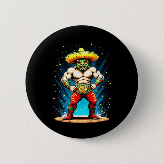 Lustige Taco-Wrestling-Cinco-De-Mayo-Feier Button (Vorderseite)