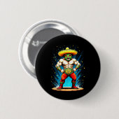 Lustige Taco-Wrestling-Cinco-De-Mayo-Feier Button (Vorne & Hinten)