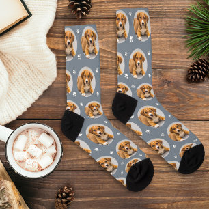 Lustige Tafel mit individuellem Hunde-Foto und Pfo Socken