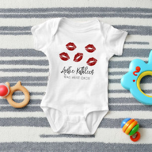 Lustige Tante Küsse Baby Strampler