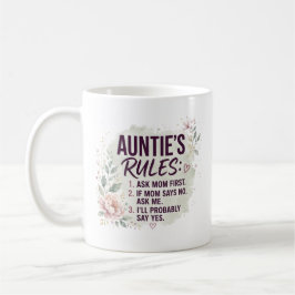 Lustige Tante Regeln Florale Wasserfarbe Familienz Kaffeetasse