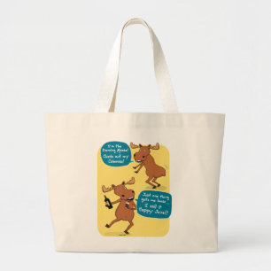 Lustige Tanzen-Elch-Taschen-Tasche Jumbo Stoffbeutel