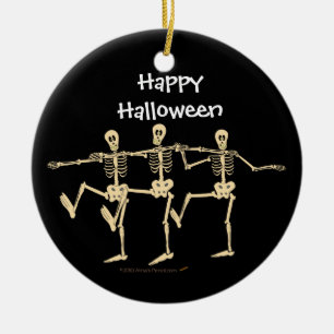 Lustige Tanzen-Skelett-Halloween-Verzierung Keramik Ornament