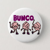 Lustige tanzende Bunco Würfel Button (Vorderseite)